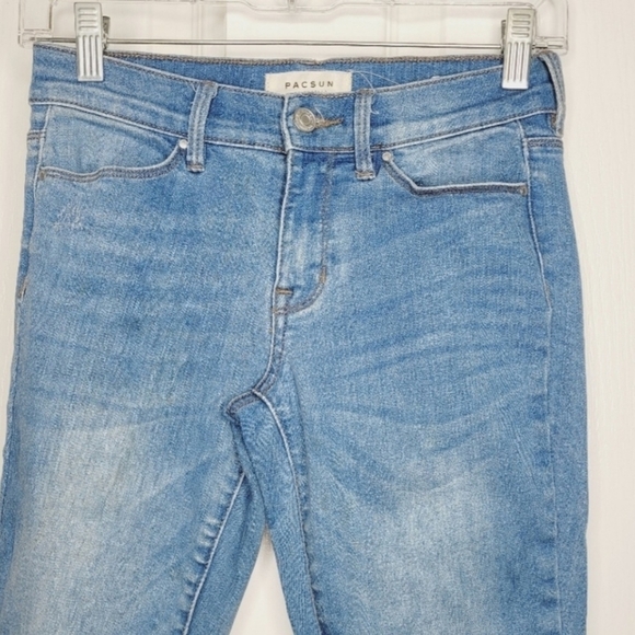PACSUN High Rise Jegging Ankle Jeans Raw Hem Size 24 - Picture 2 of 8